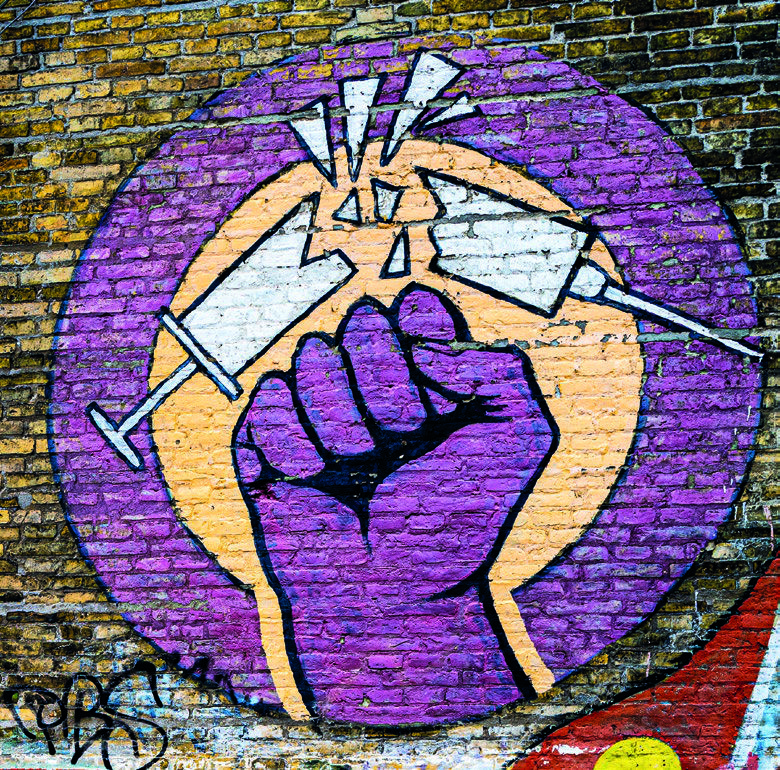 Une peinture murale, vestige du «Junkblokade»