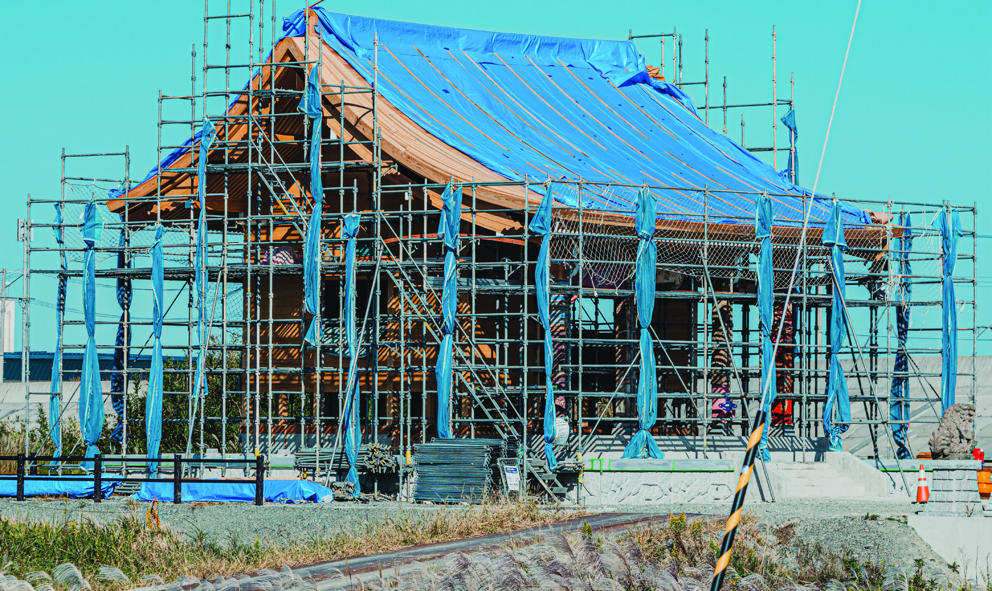 temple en reconstruction