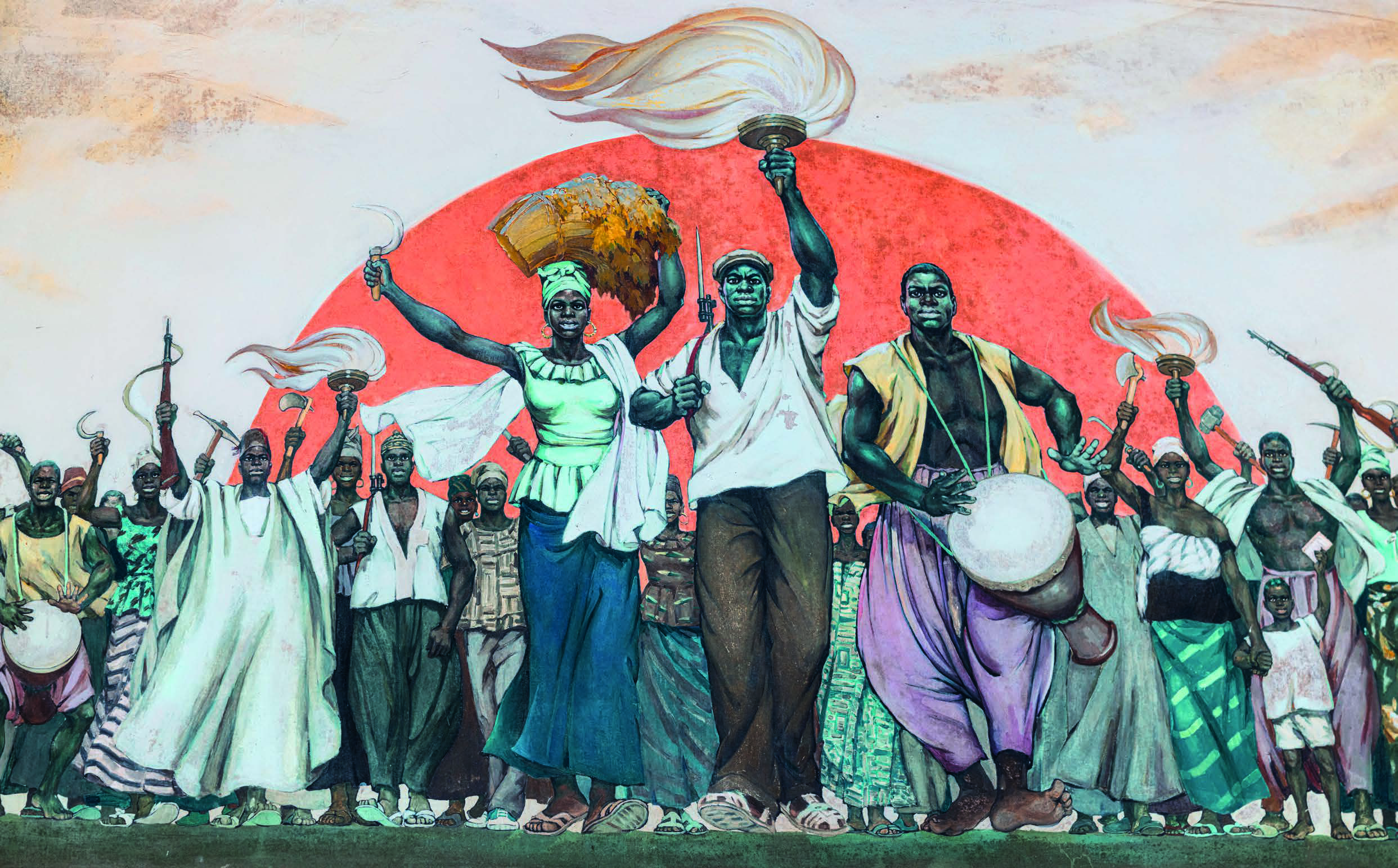 fresque révolutionnaire qui orne le Palais du Peuple