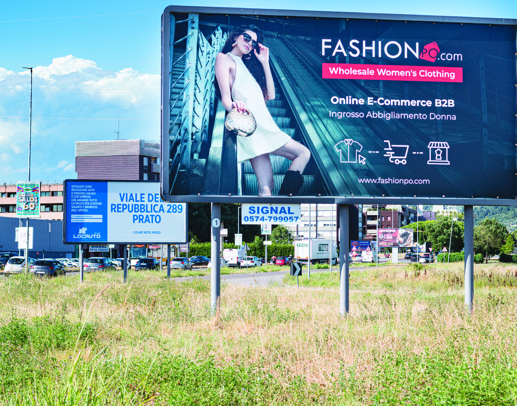 L’entrée de la zone industrielle de Prato