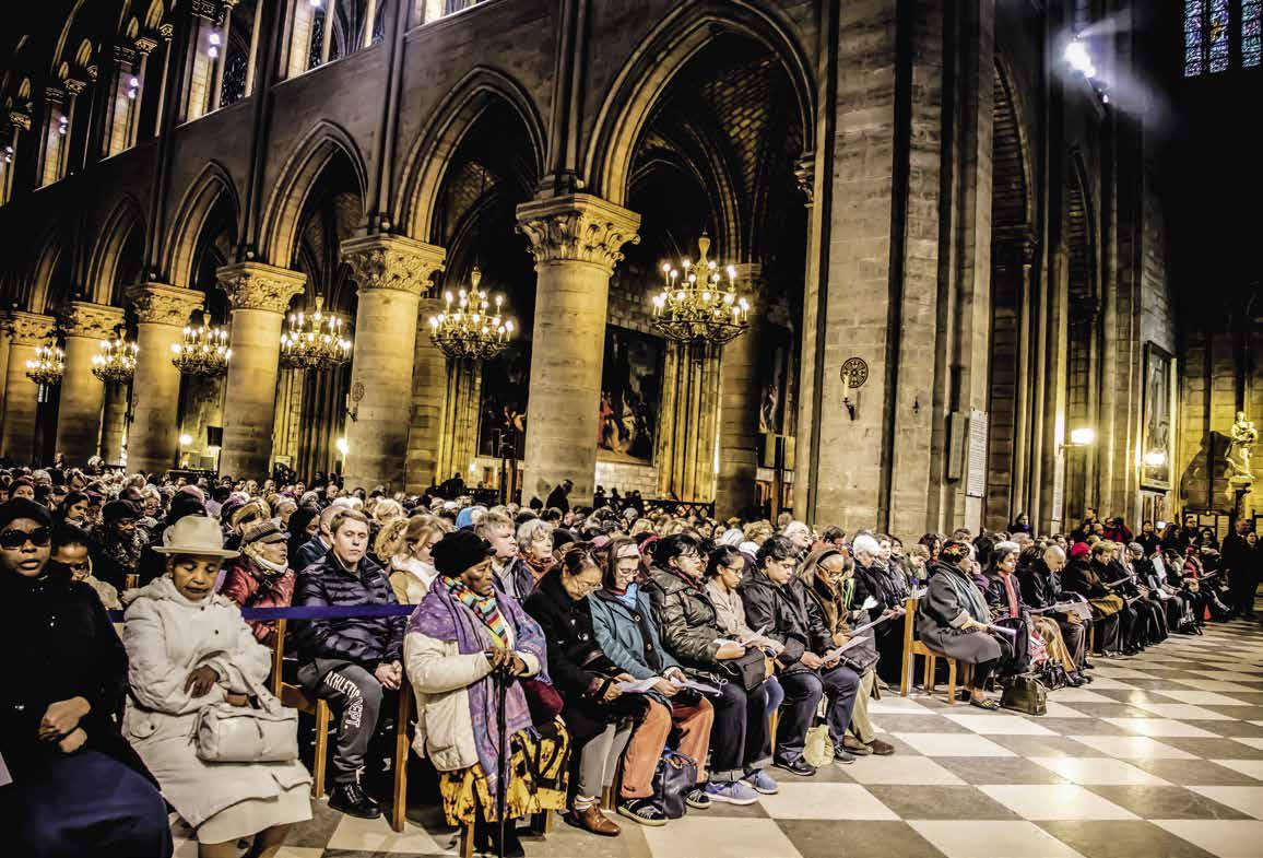 The congregation at prayer.